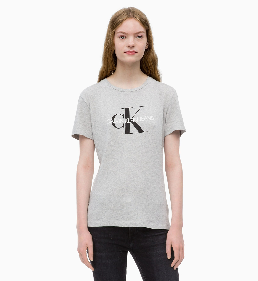 Calvin Klein dámské šedé tričko Core - L (038)