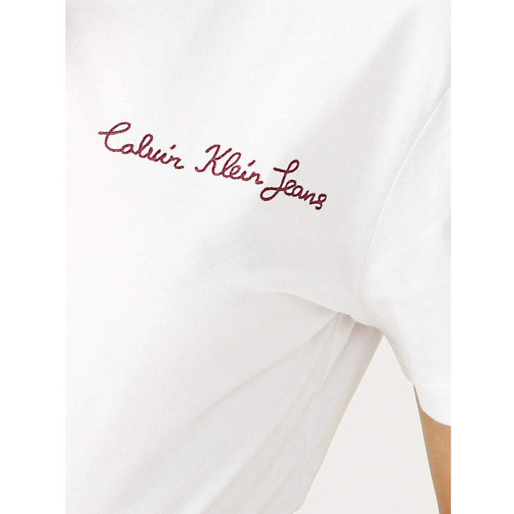 Calvin Klein dámské bílé tričko s výšivkou - XS (112)