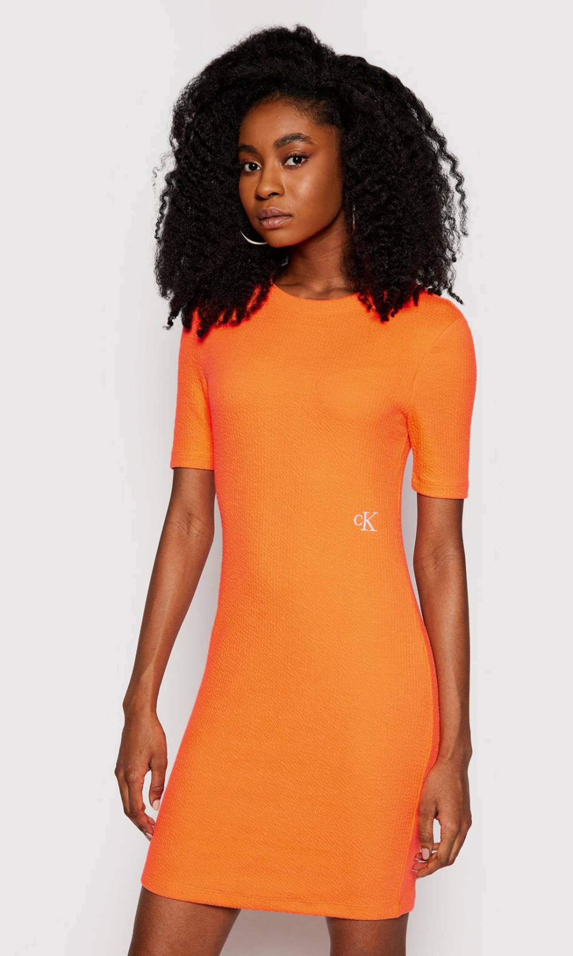 Calvin Klein dámské oranžové šaty - M (SAA)