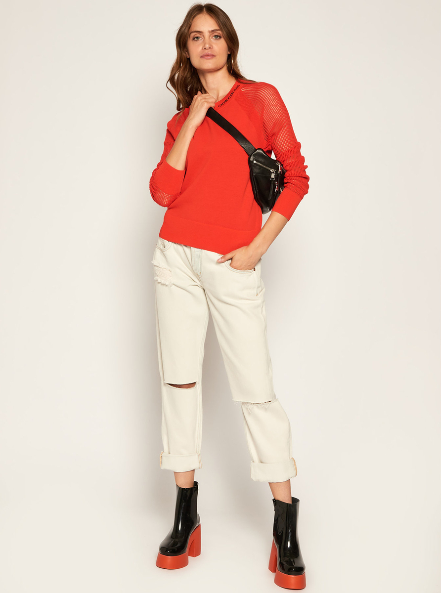 Calvin Klein dámský červený svetřík - S (XA7)