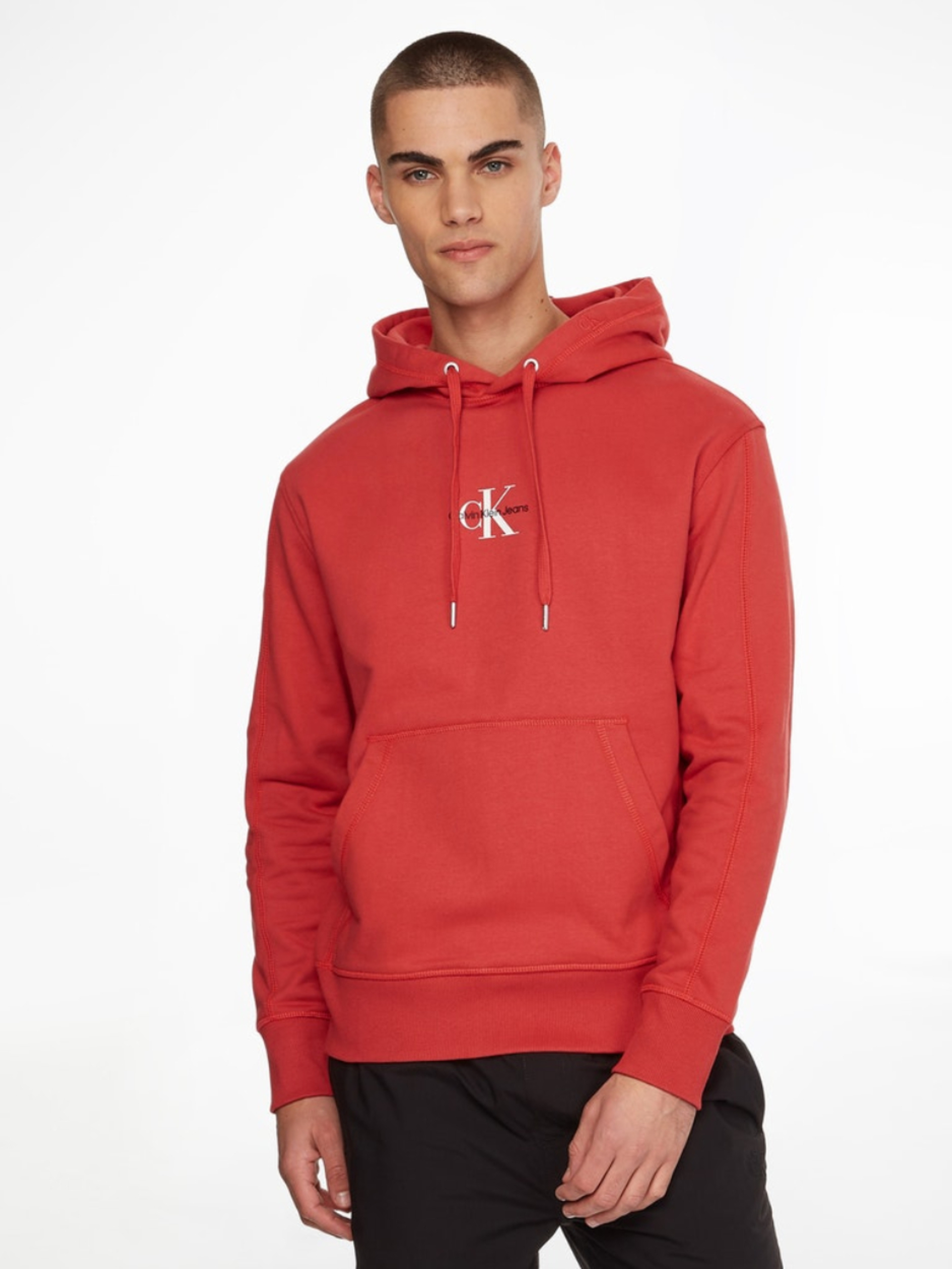 Calvin Klein pánská mikina rhubarb red - S (XLV)