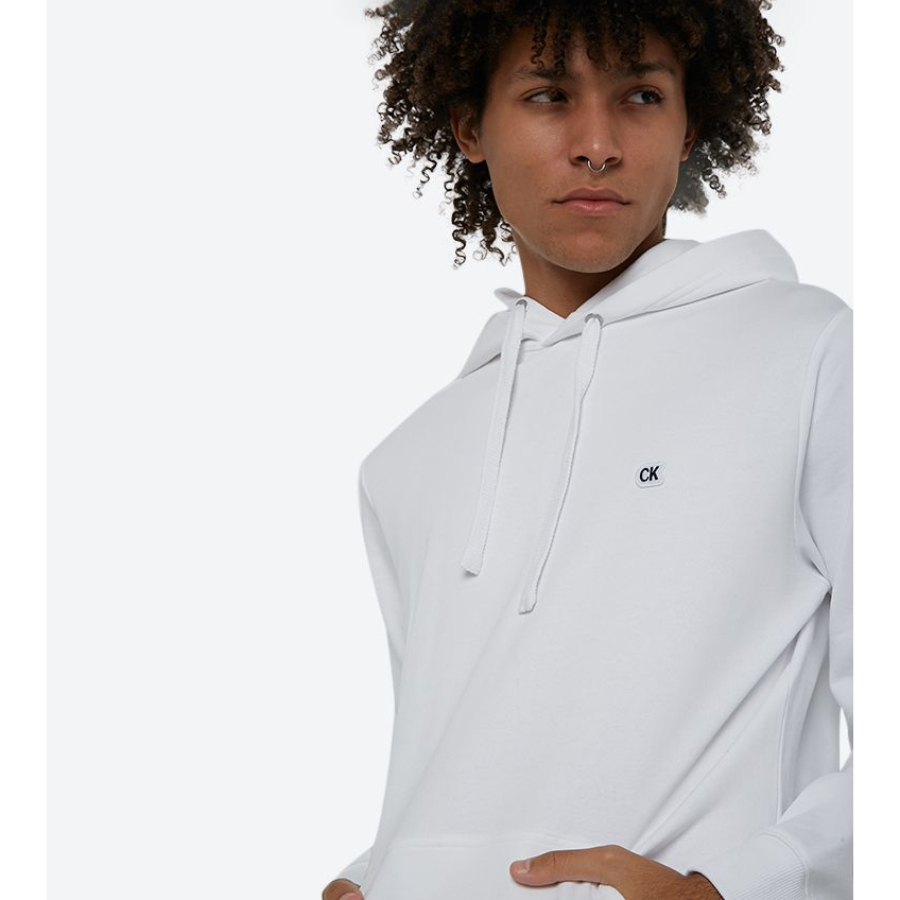 Calvin Klein pánská bílá mikina Logo Waistband  - XL (112)