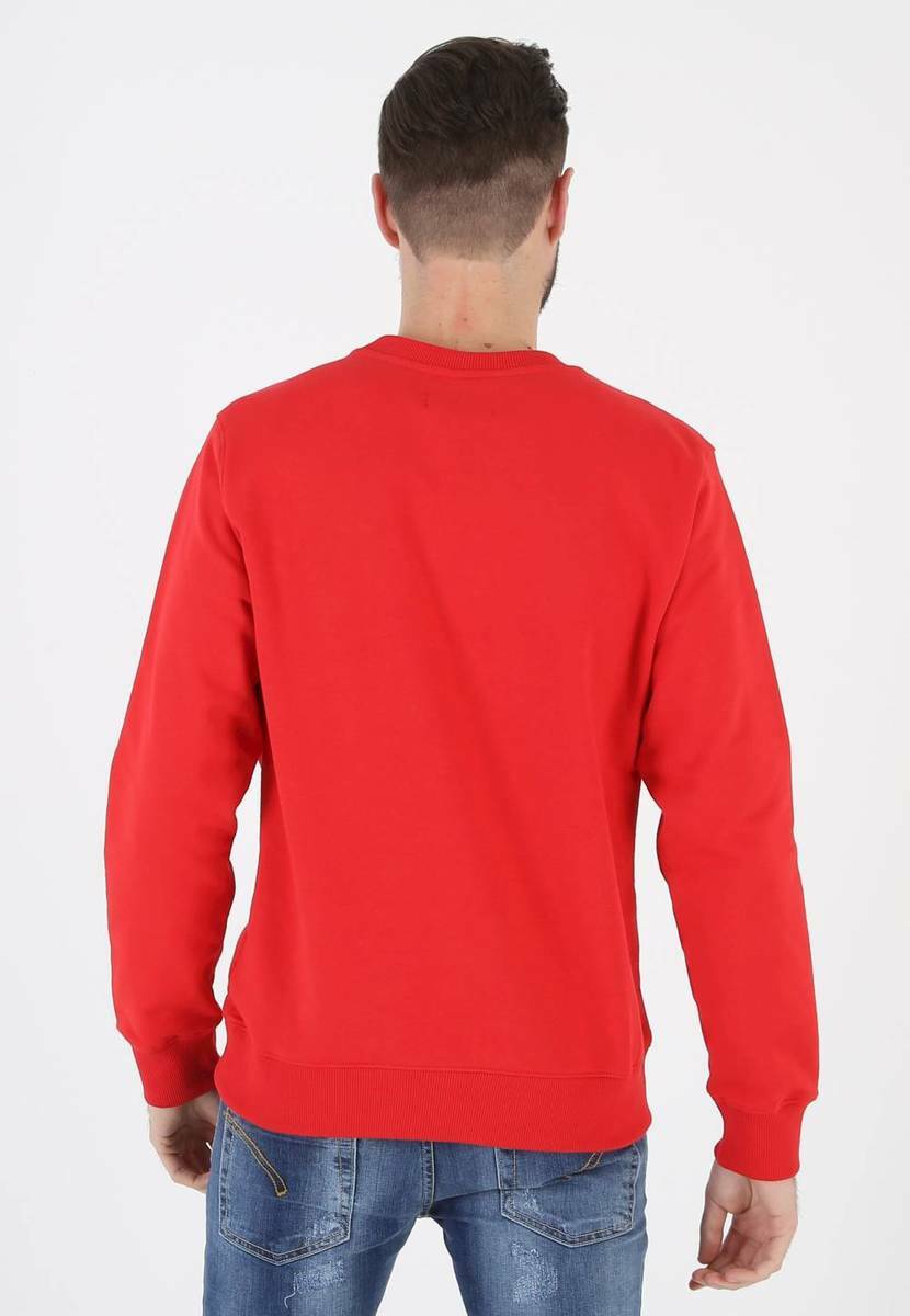 Calvin Klein pánská červená mikina Crew - L (645)