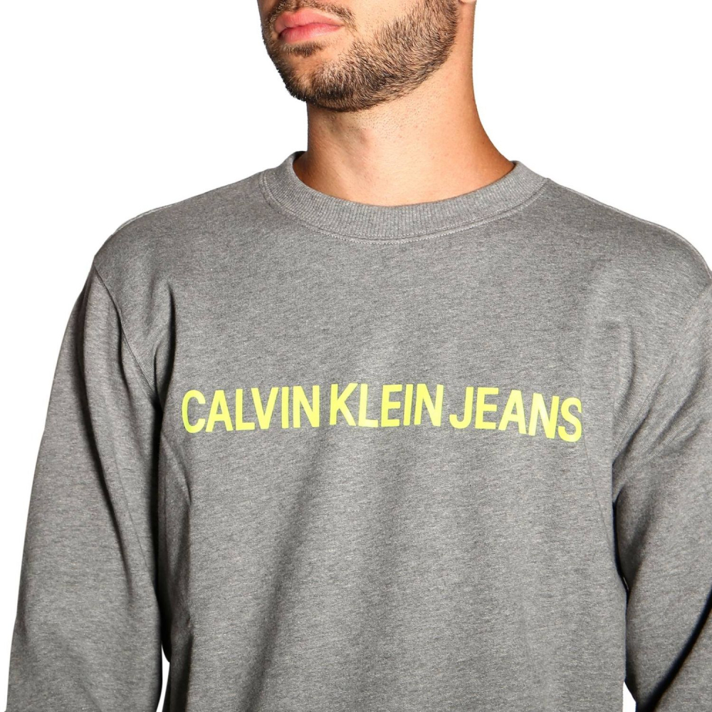 Calvin Klein pánská šedá mikina Logo - M (905)