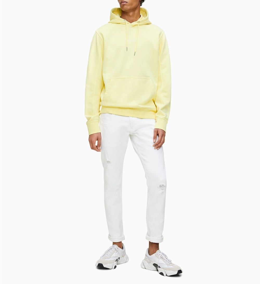 Calvin Klein pánská žlutá mikina Hoodie s kapucí - S (ZHH)
