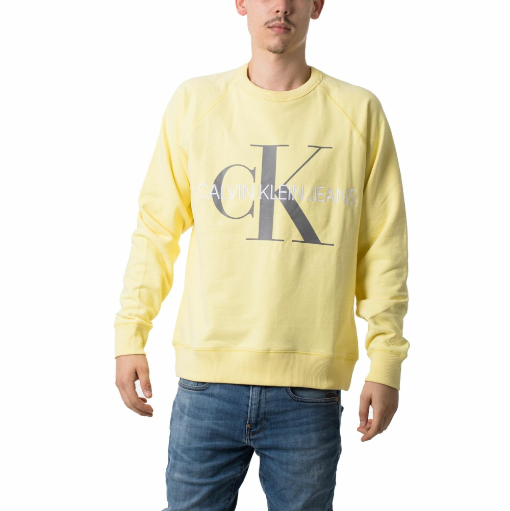 Calvin Klein pánská žlutá mikina Monogram - XL (ZHH)
