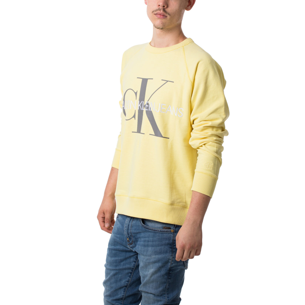 Calvin Klein pánská žlutá mikina Monogram - XL (ZHH)