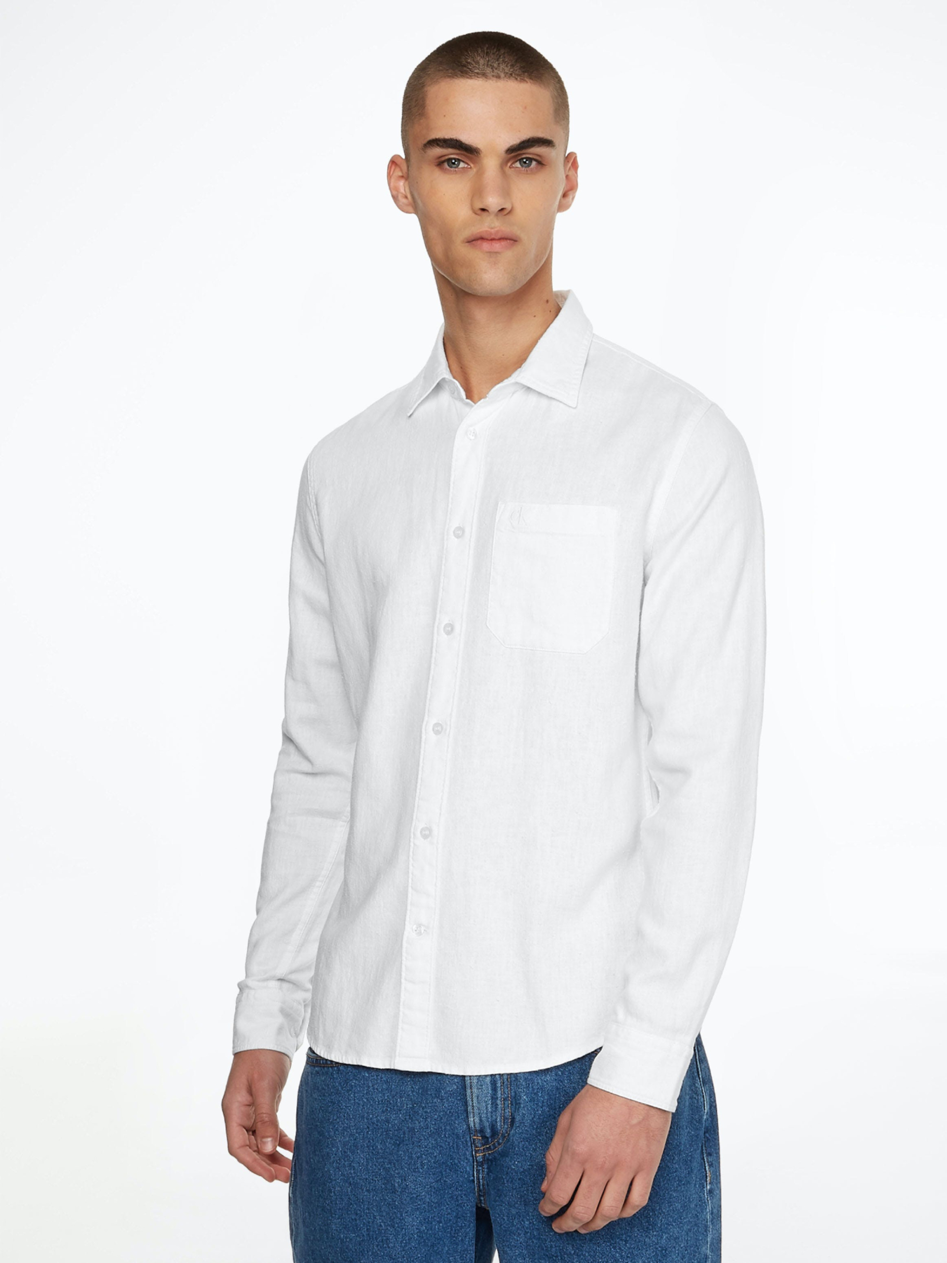 Levně Calvin Klein pánská bílá košile - L (YAF)