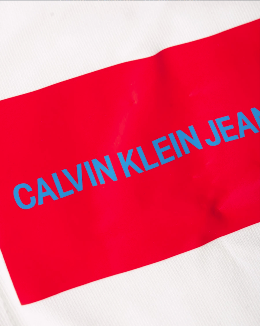 Calvin Klein pánská bílá mikina s kapucí - S (112)