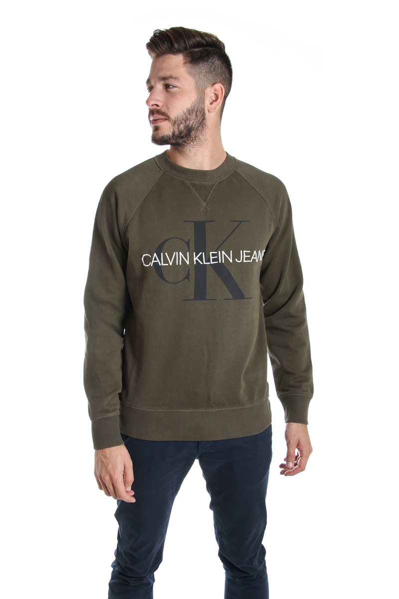 Calvin Klein pánská khaki mikina - M (LFH)