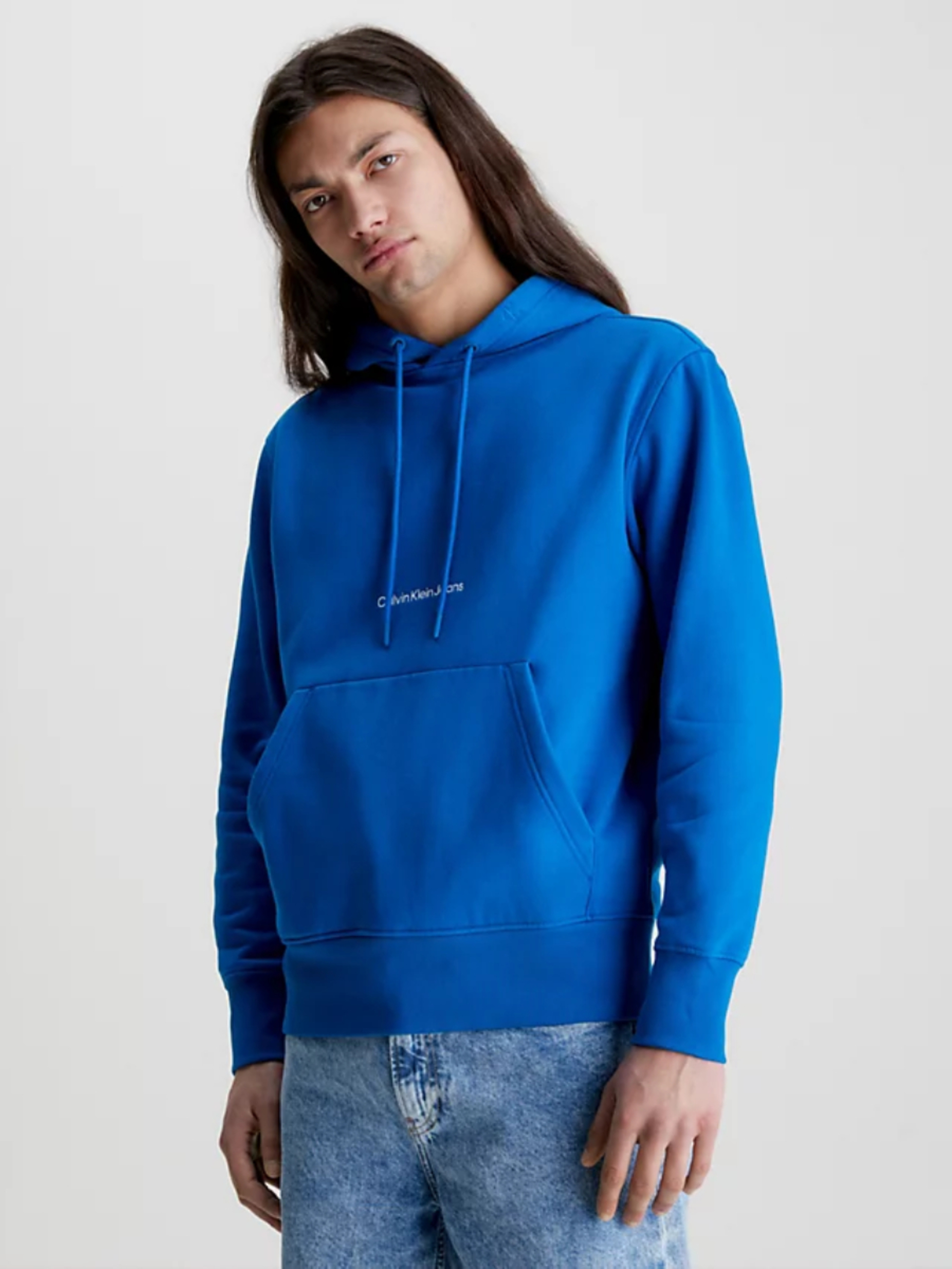 Calvin Klein pánská modrá mikina INSTITUTIONAL - XL (C3B)