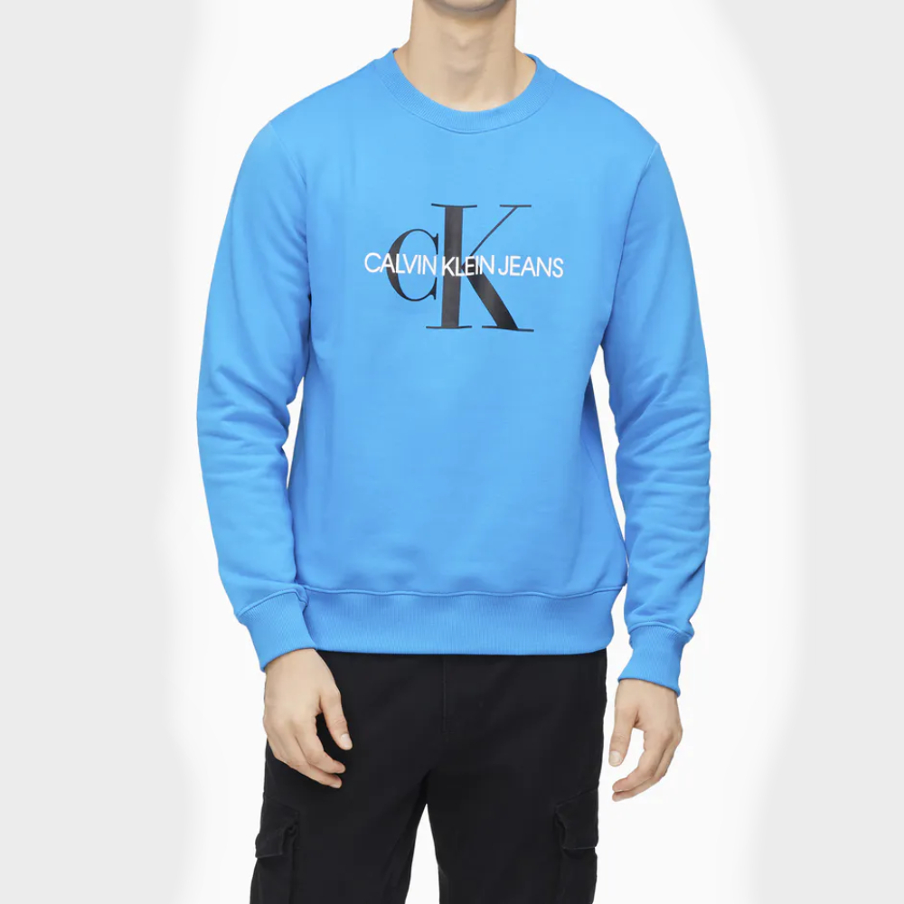 Calvin Klein pánská modrá mikina Monogram - L (C2O)
