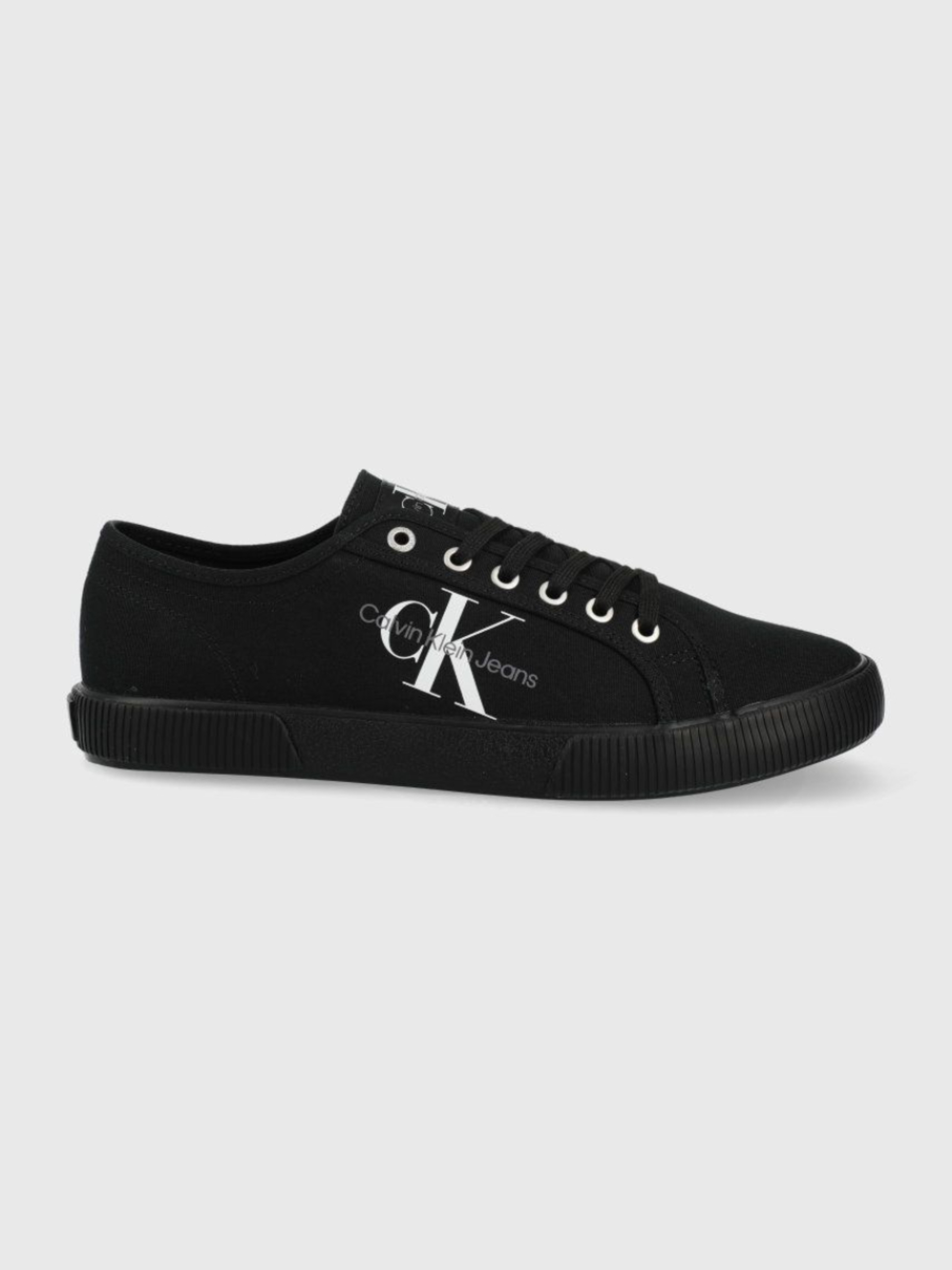 Calvin Klein pánské černé plátěné tenisky ESSENTIAL VULCANIZED 1 - 45 (0GL)