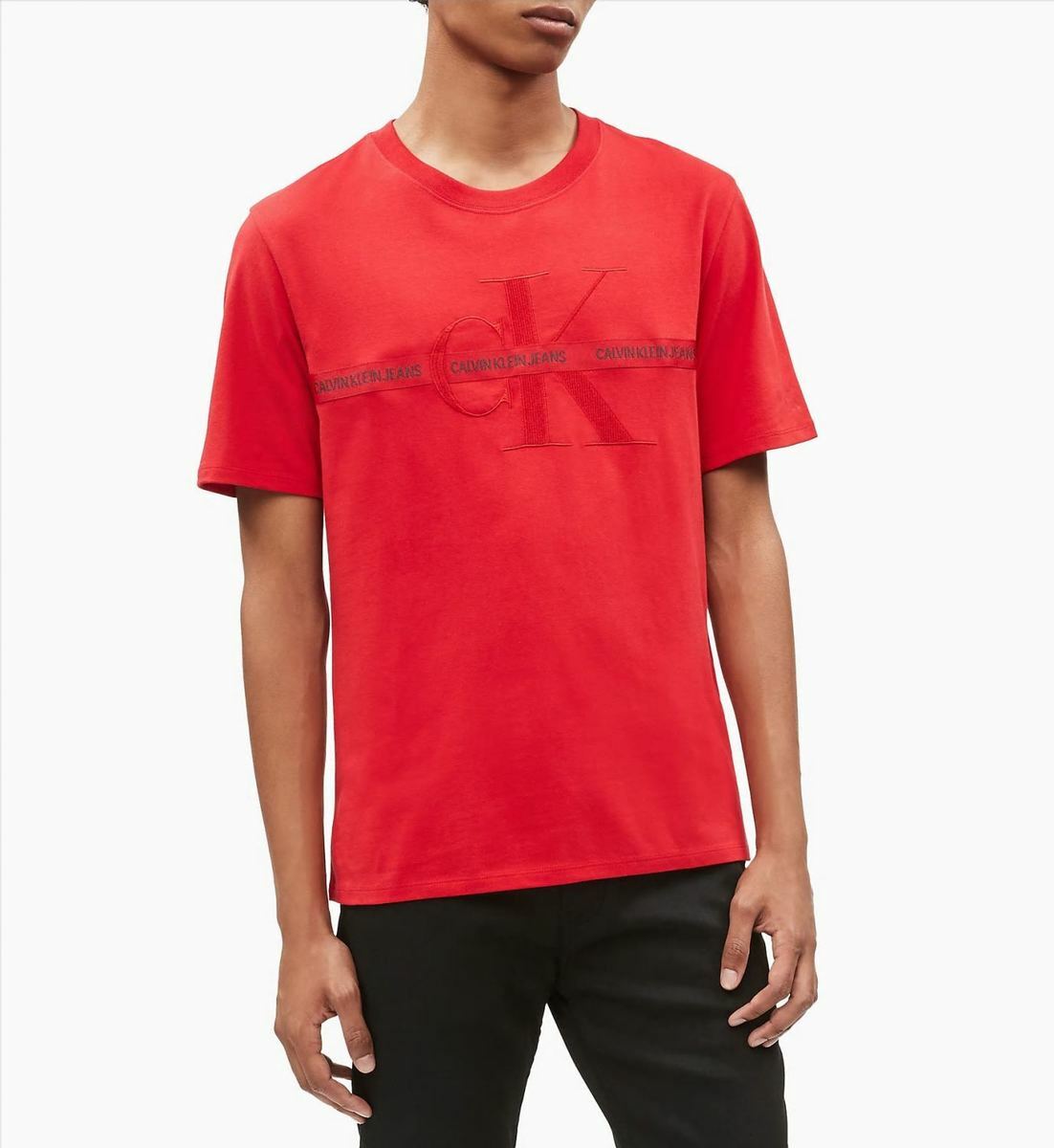 Calvin Klein pánské červené tričko  - XL (XA9)