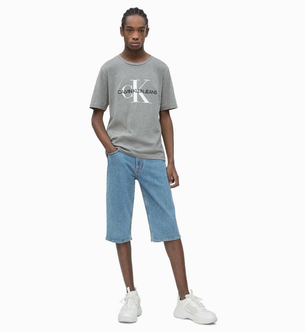 Calvin Klein pánské šedé tričko Embro - S (039)