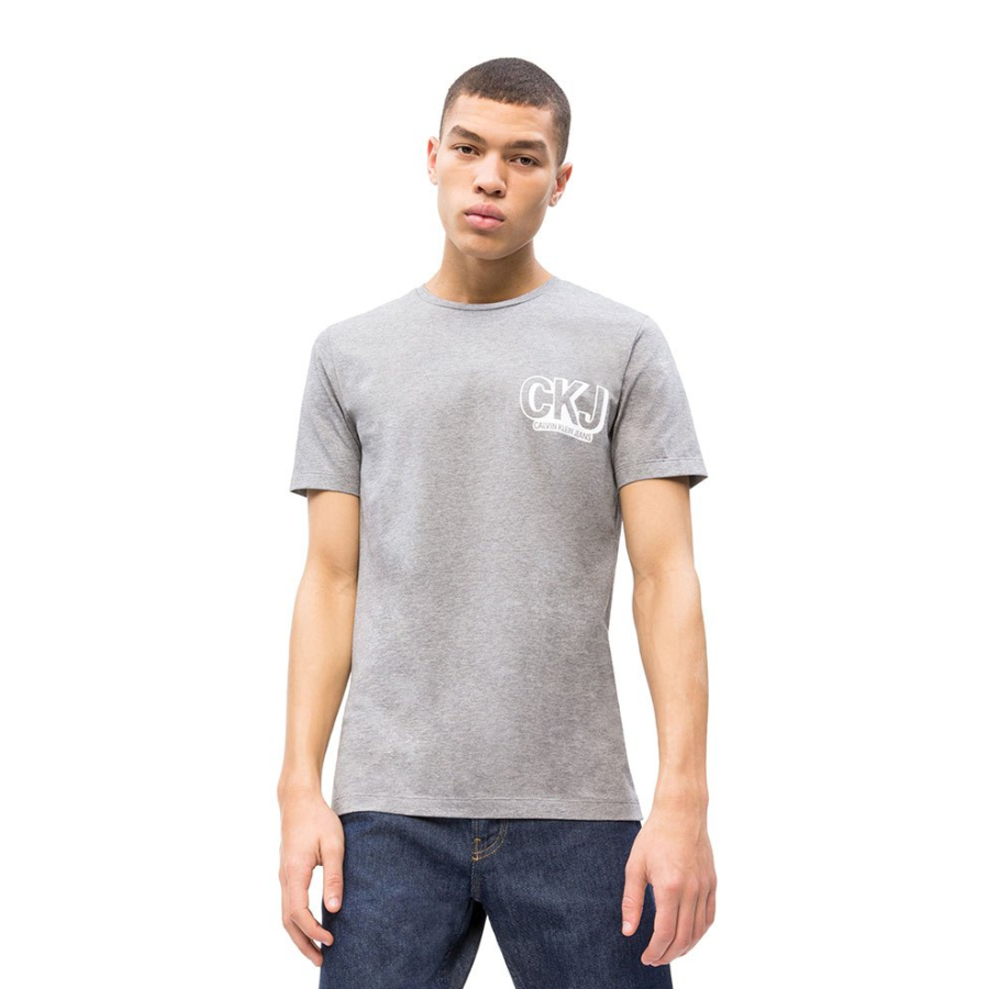 Calvin Klein pánské šedé tričko Graphic - XL (039)