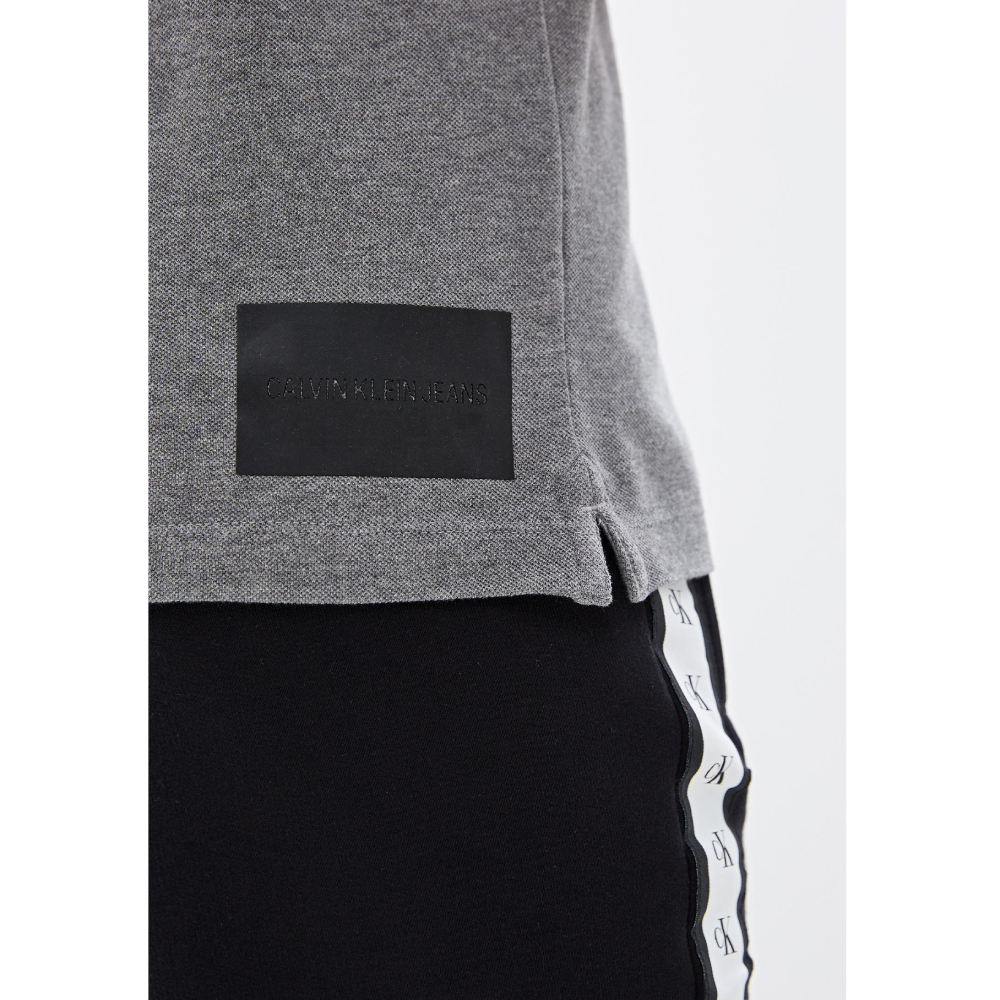 Calvin Klein pánské šedé vroubkované tričko  - S (039)