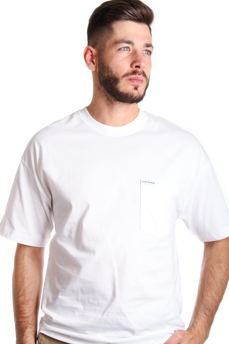 Calvin Klein pánské bílé tričko Pocket - L (112)