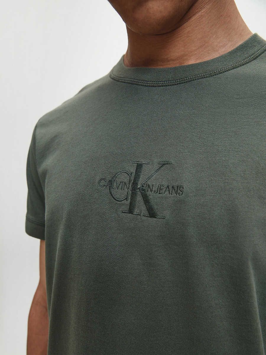 Calvin Klein pánské khaki zelené tričko - L (LDD)