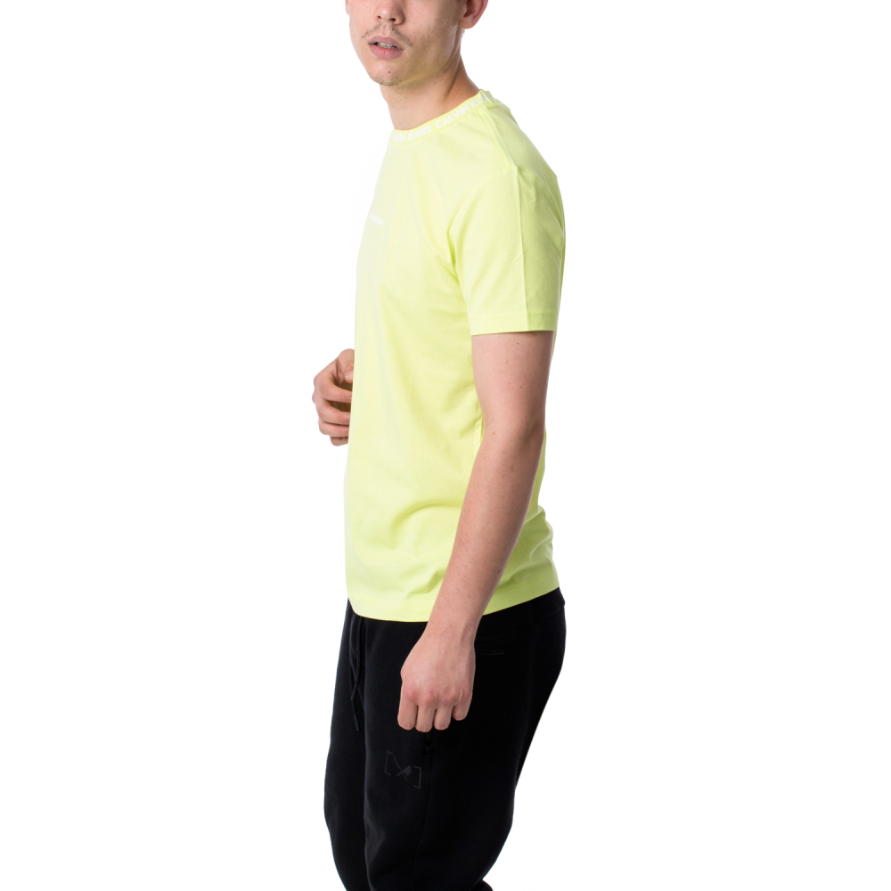 Calvin Klein pánské neonově žluté tričko - S (ZAA)