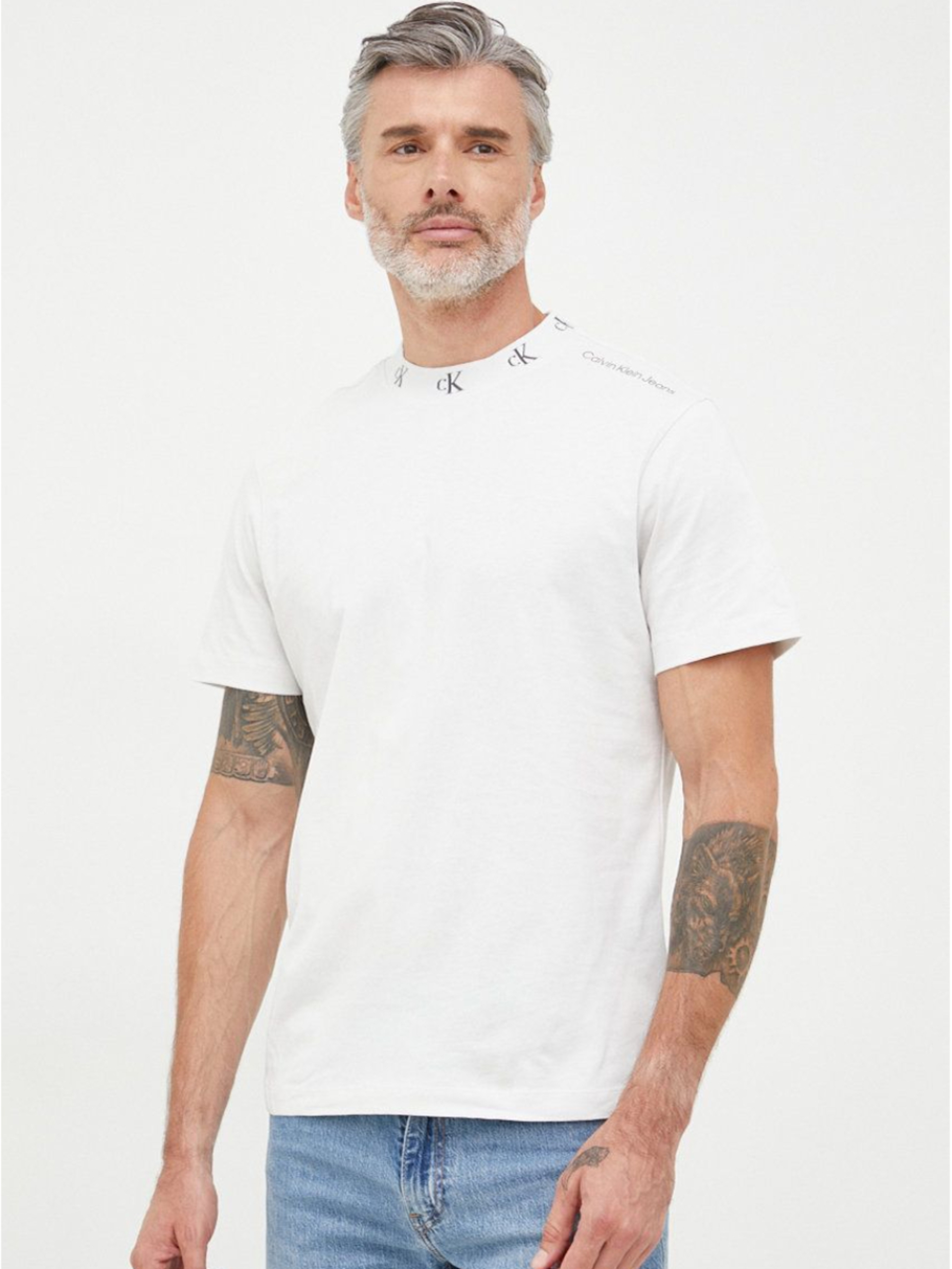 Calvin Klein pánské světlešedé tričko - XL (PRF)
