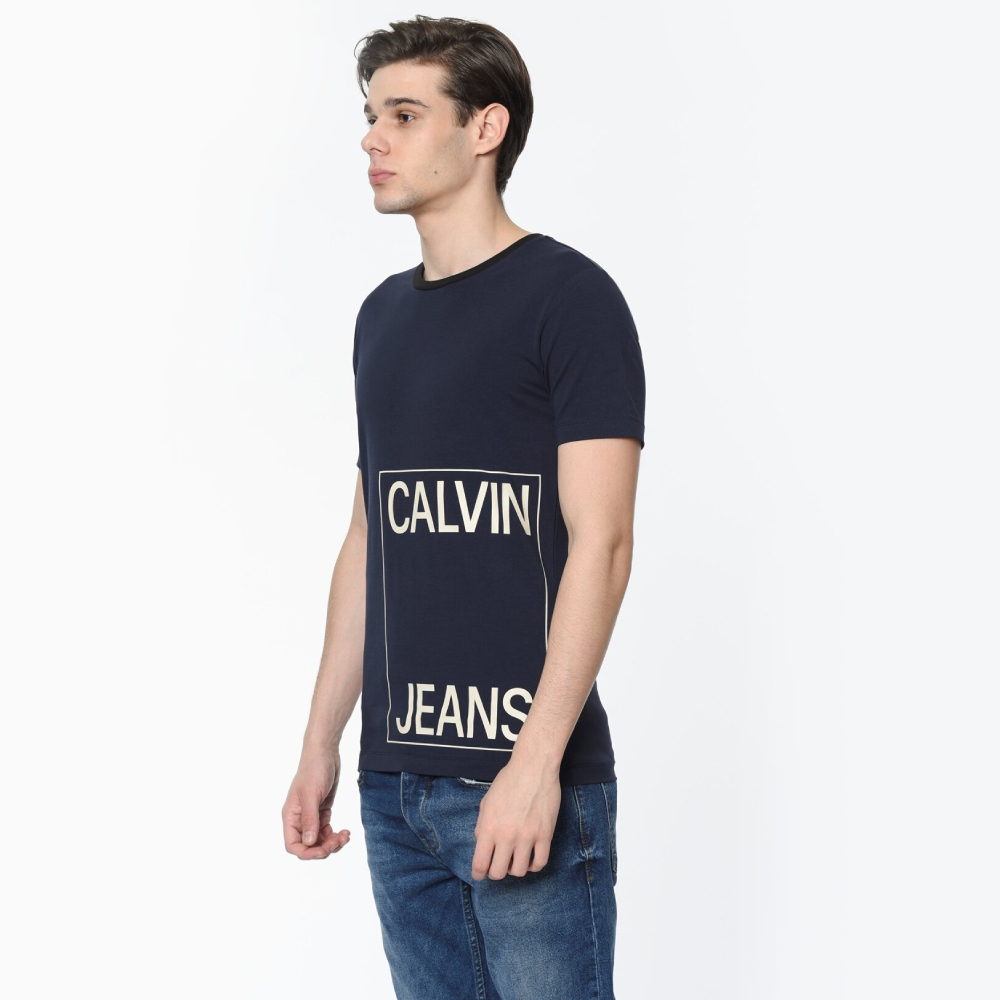 Calvin Klein pánské tmavě modré tričko Column - L (402)