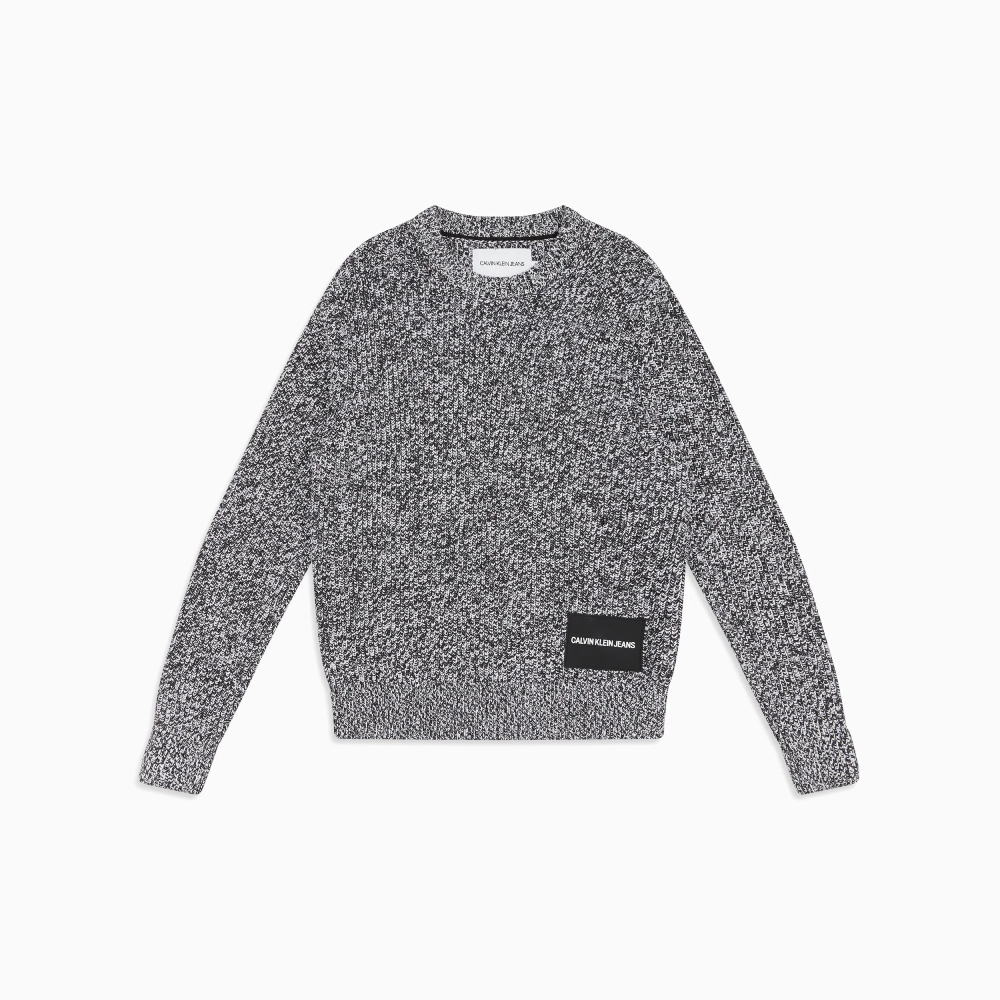 Calvin Klein pánský černobílý melírovaný svetr - M (112)