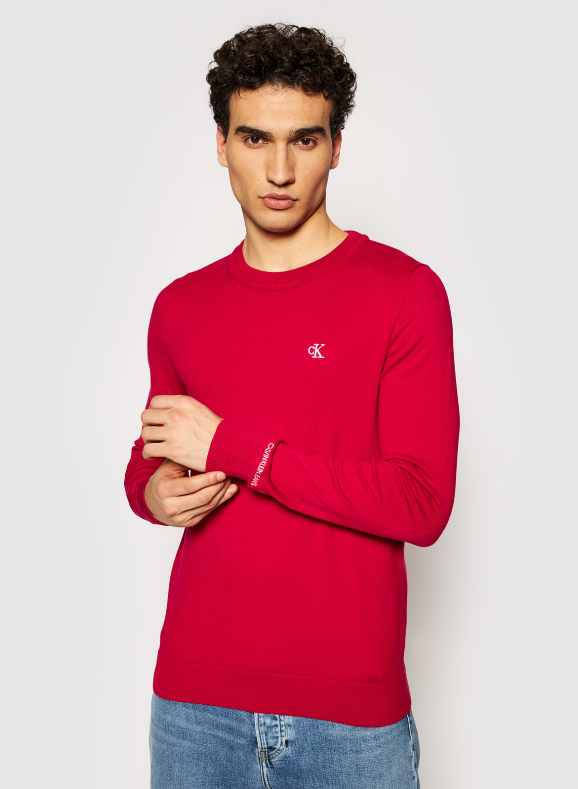 Calvin Klein pánský tmavě růžový svetr - M (XAP)