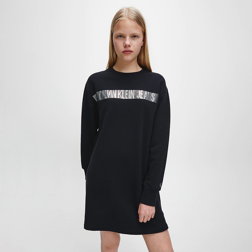 Calvin Klein dámské černé mikinové šaty  - S (BAE)