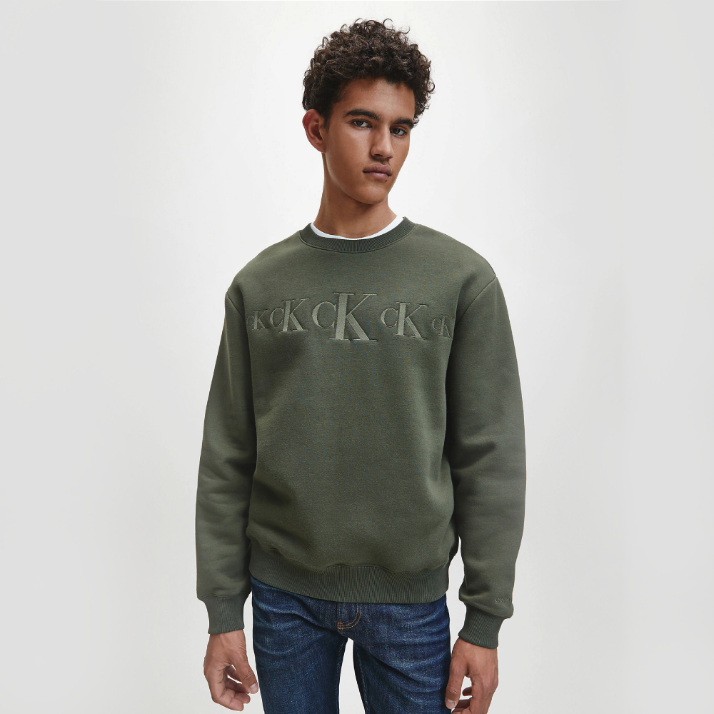 Calvin Klein pánská zelená mikina - S (LDD)