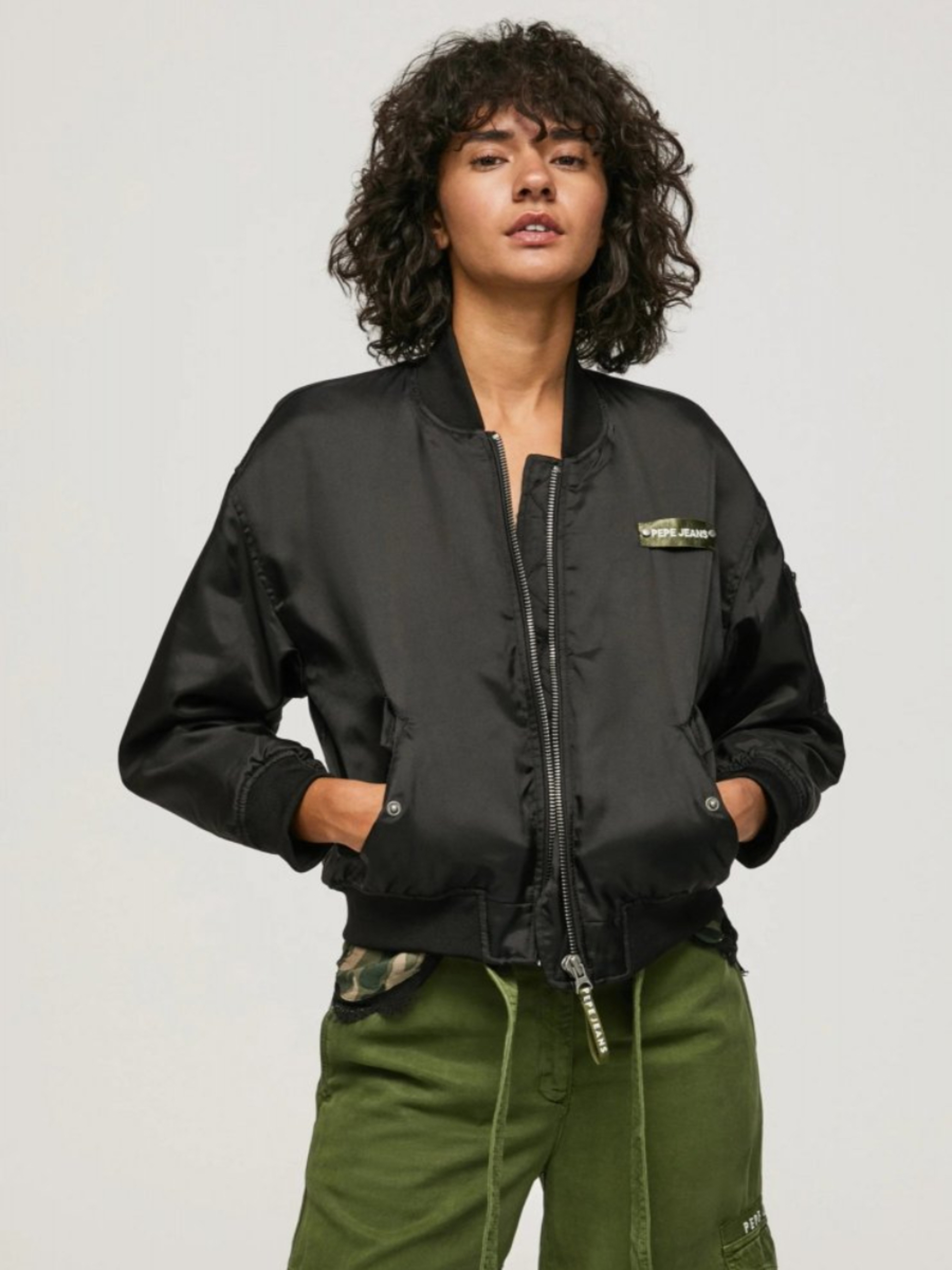 Pepe Jeans dámský černý bomber Anette - L (999)
