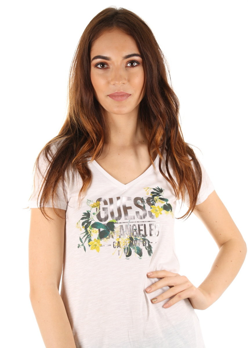 Guess dámské bílé tričko  - XS (A000)