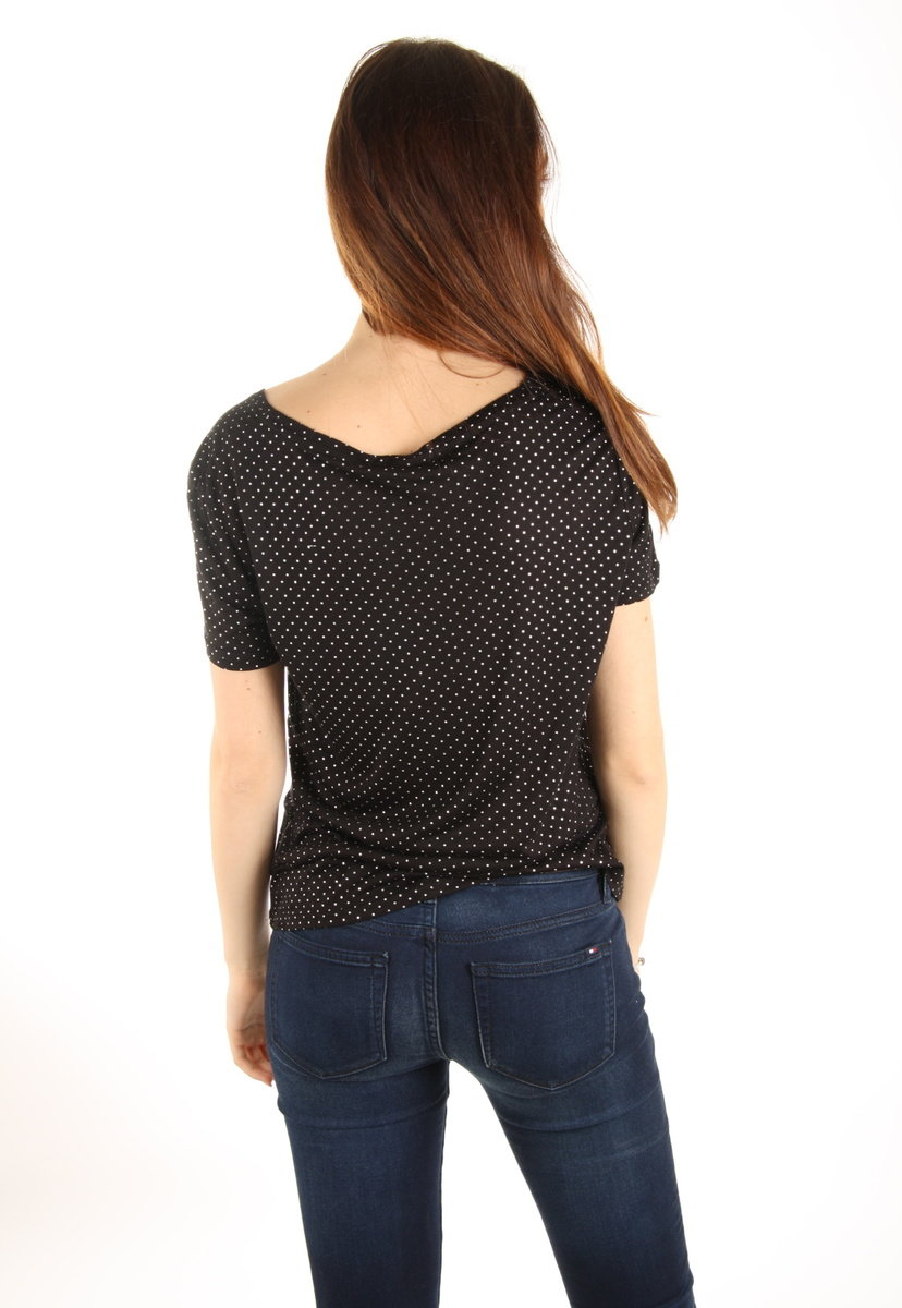Pepe Jeans dámské černé puntíkované tričko - XS (999)