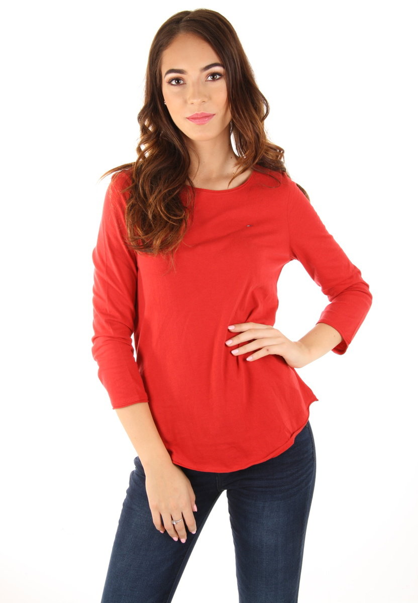Tommy Hilfiger dámské červené tričko Soft - XS (602)