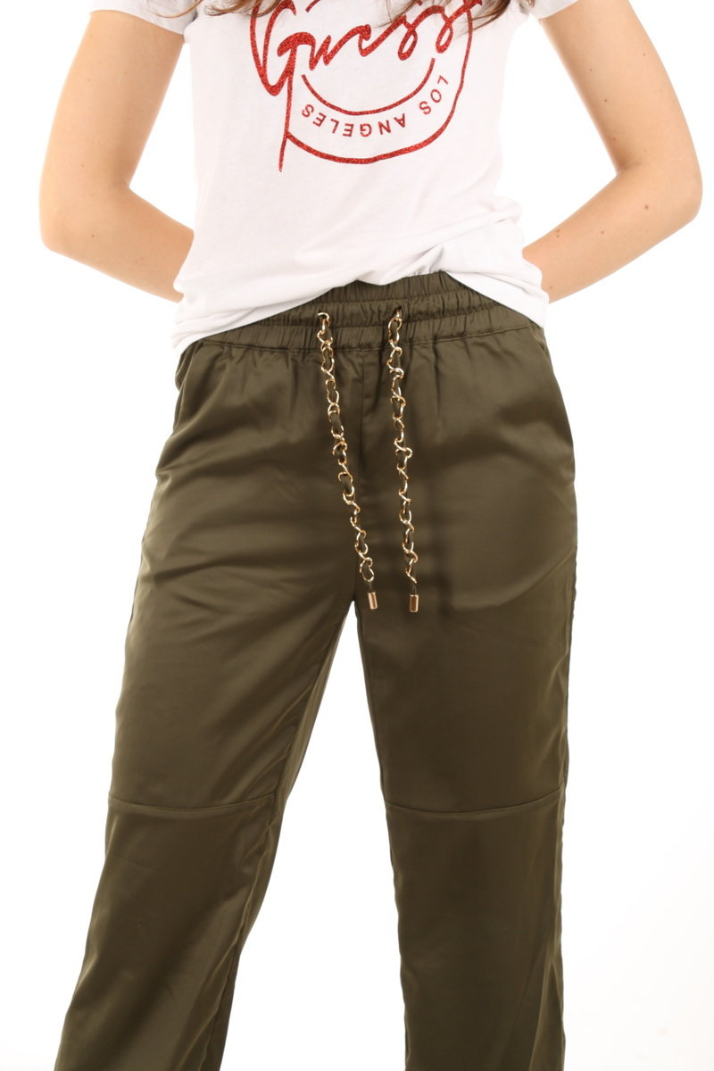 Guess dámské zelené kalhoty Hazel - XS (AUFL)