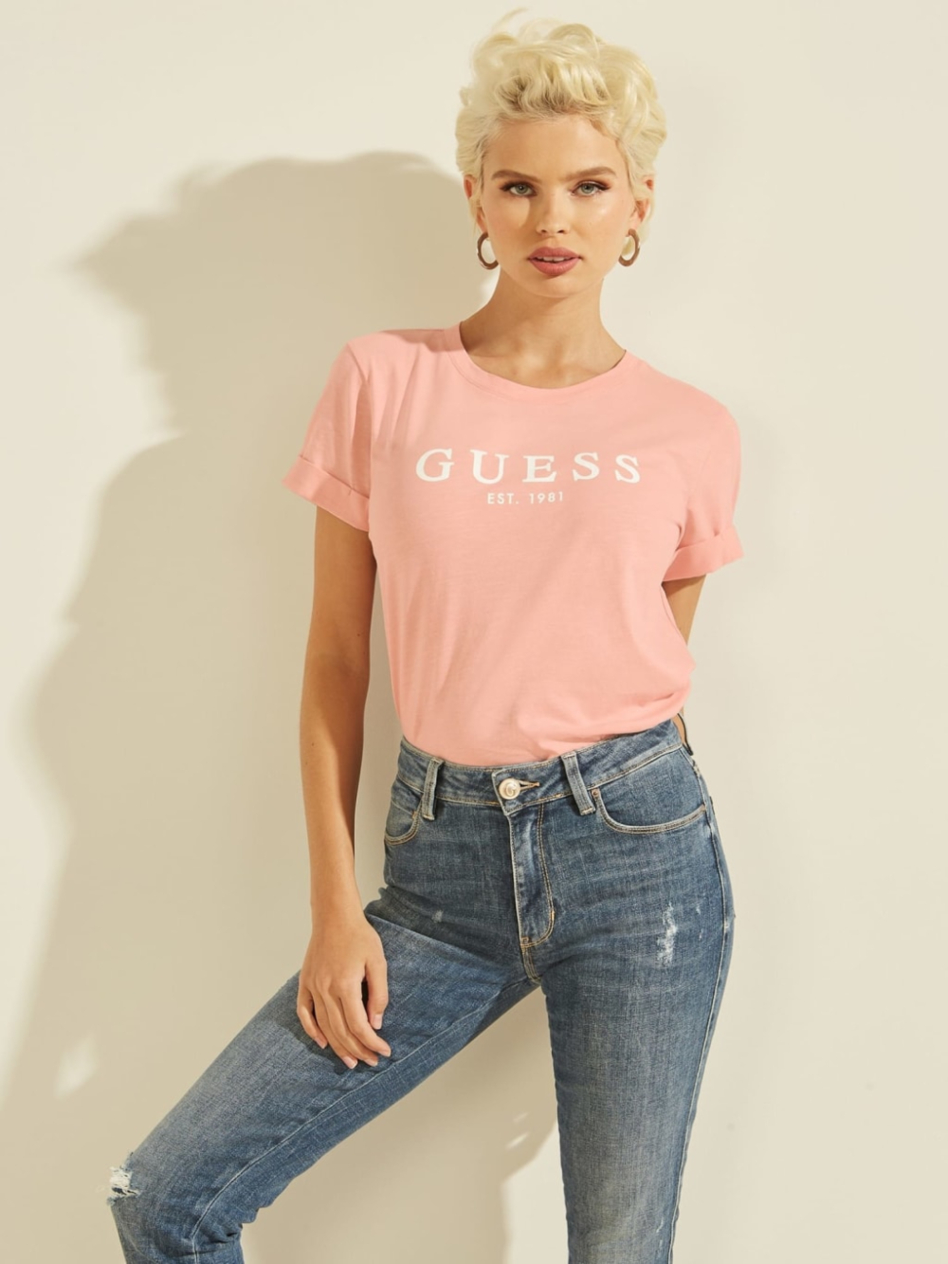 Guess dámské růžové tričko - M (G6K6)