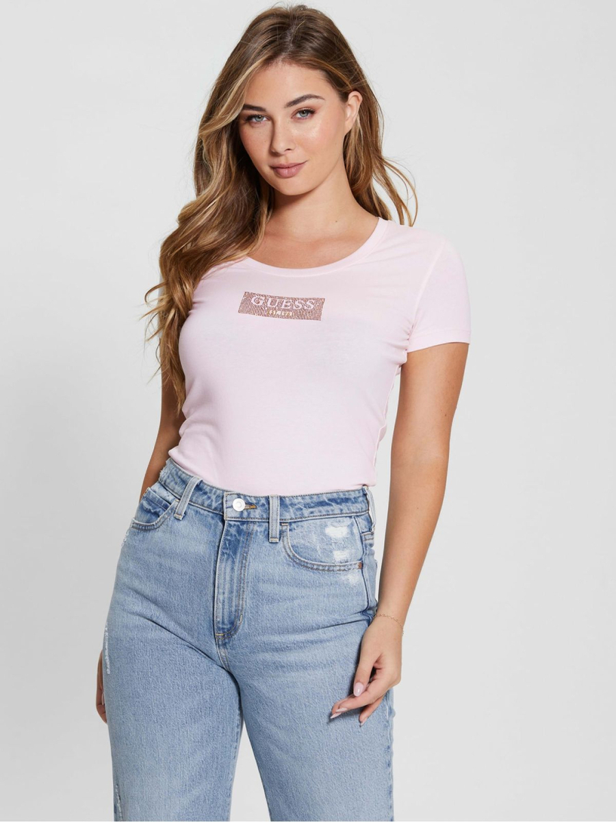 Guess dámské růžové tričko - S (A60W)