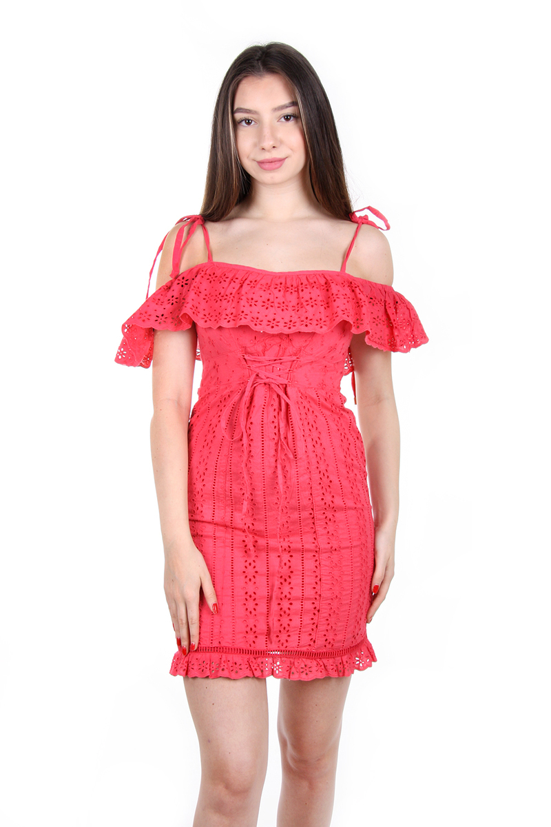 Guess dámské růžové krajkové šaty - XS (G6Q8)