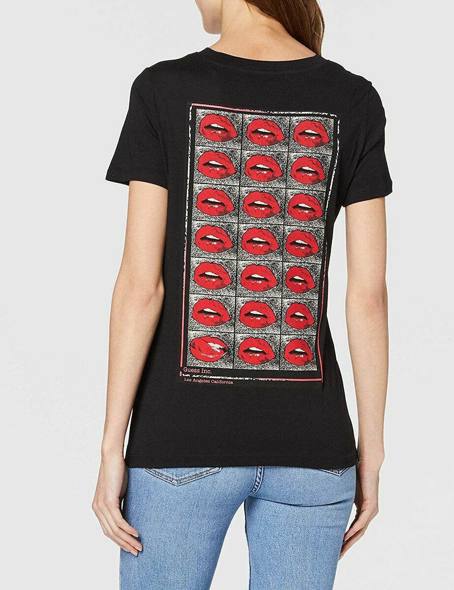 Guess dámské černé tričko Kiss - S (JBLK)