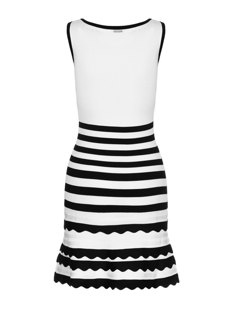 Guess dámské bílé šaty s proužkem - M (S90A)