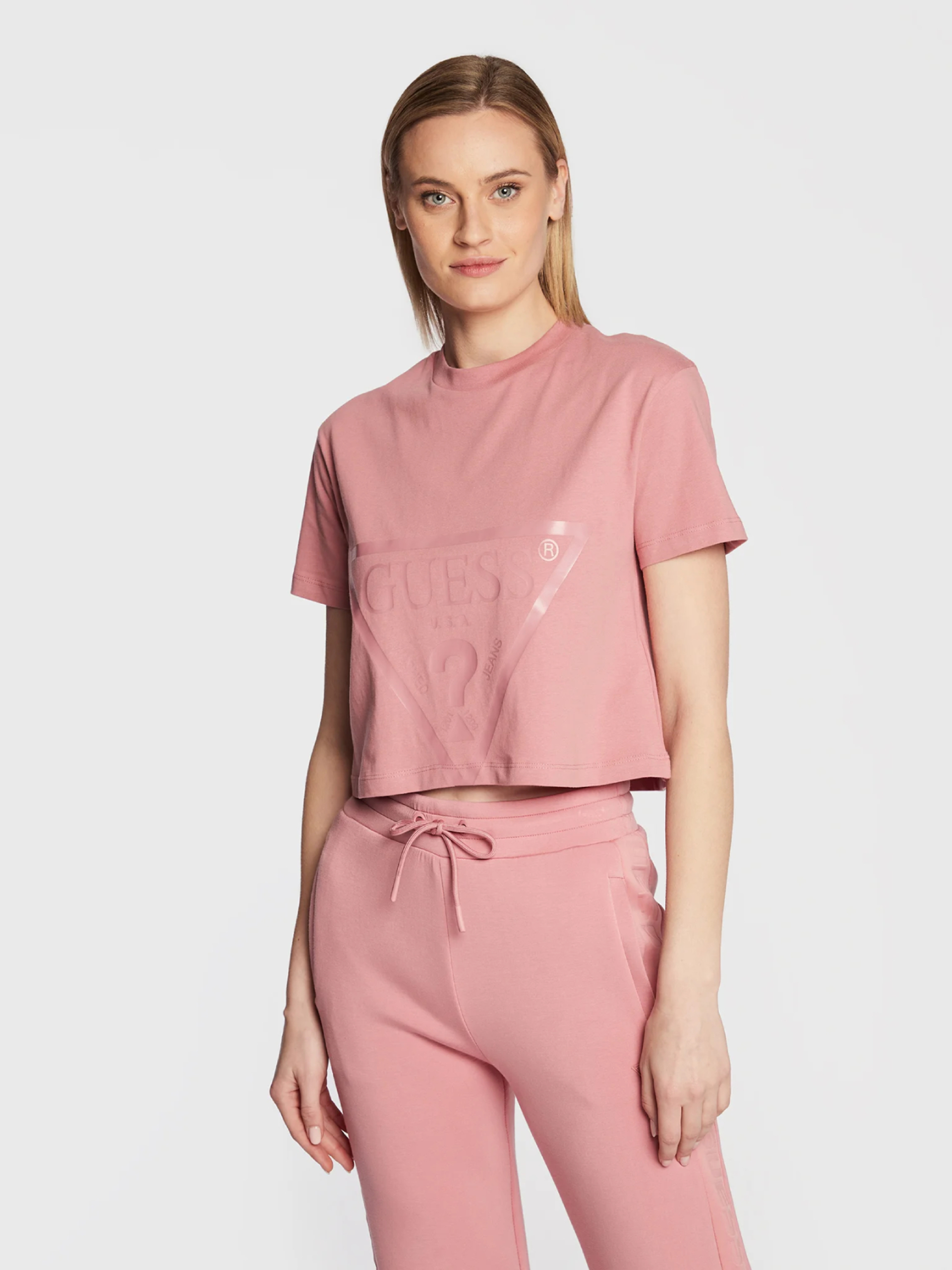 Guess dámské růžové tričko - M (BLPN)
