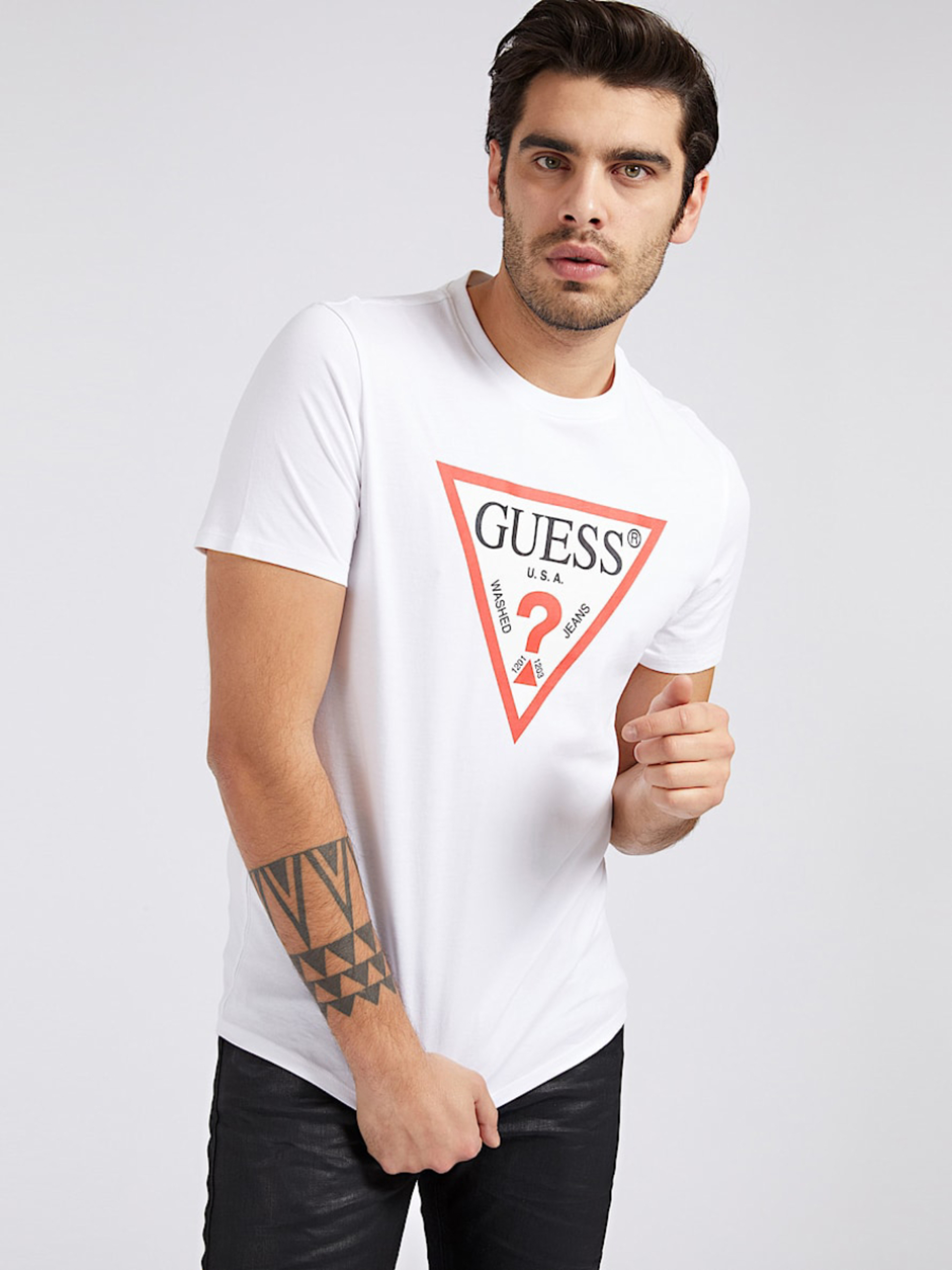 Levně Guess pánské bílé tričko - XL (G011)