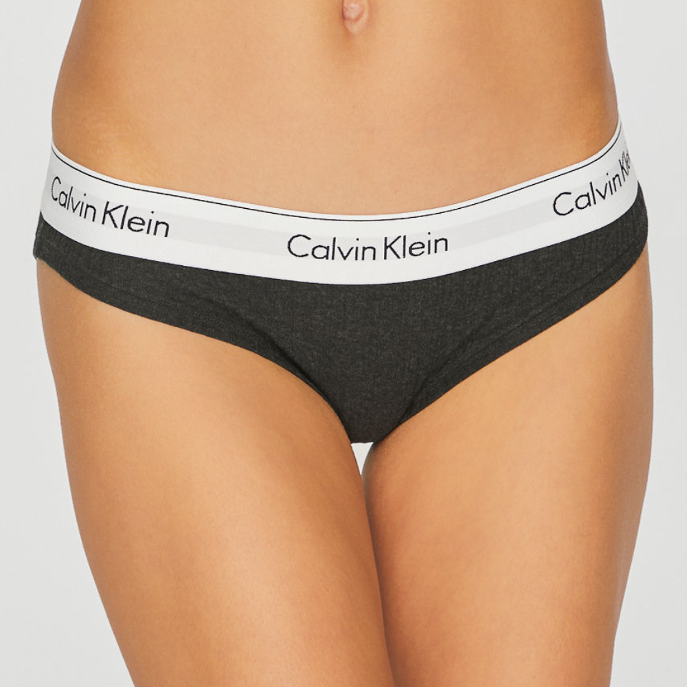 Calvin Klein dámské šedé kalhotky - XS (038)