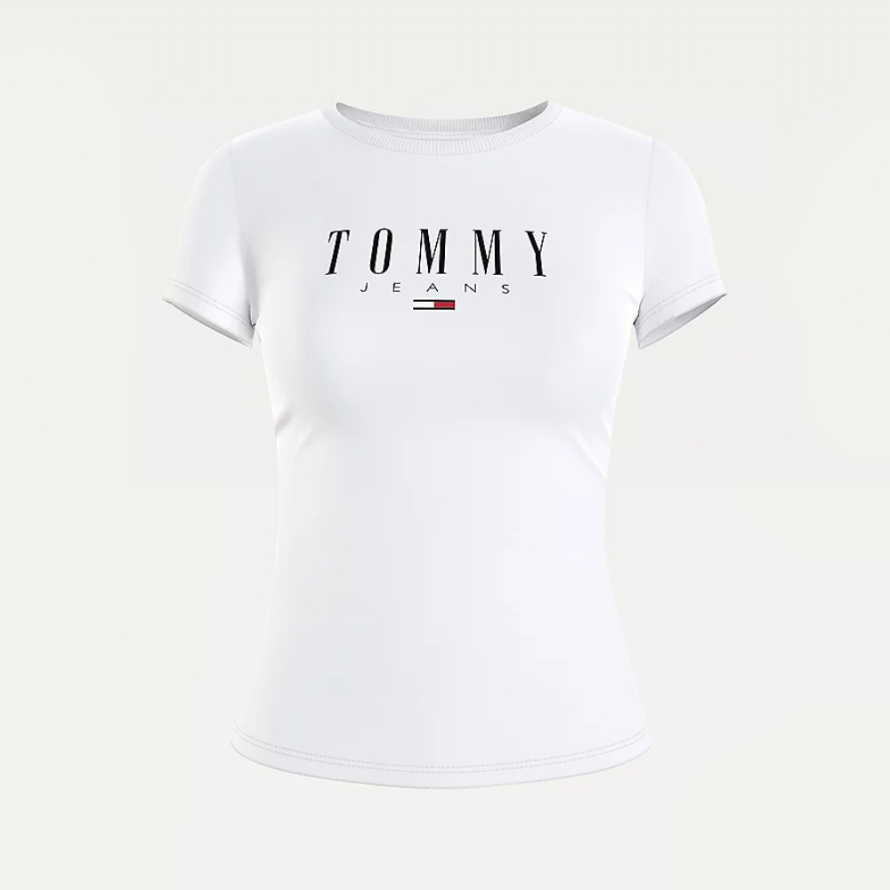 Tommy Jeans dámské bílé triko - L (YBR)