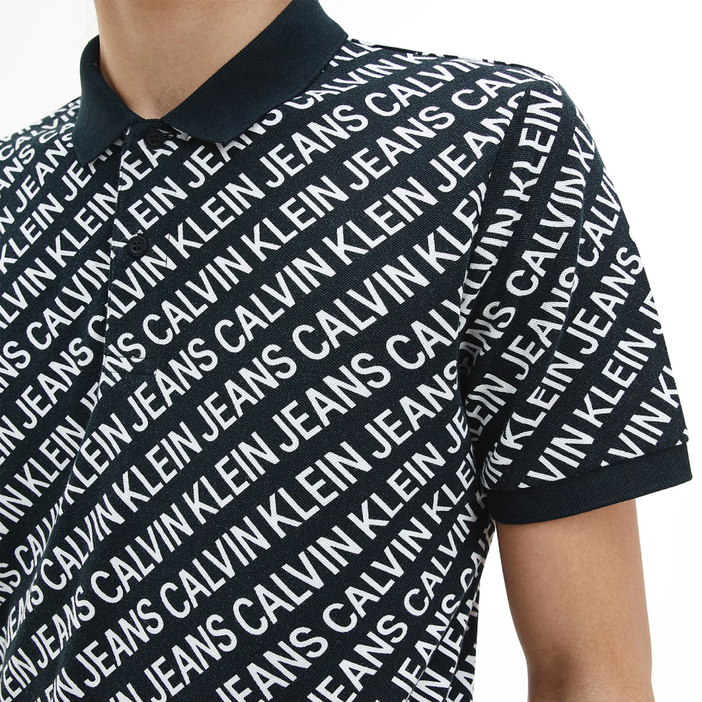 Calvin Klein pánské černé polo triko - L (BEH)