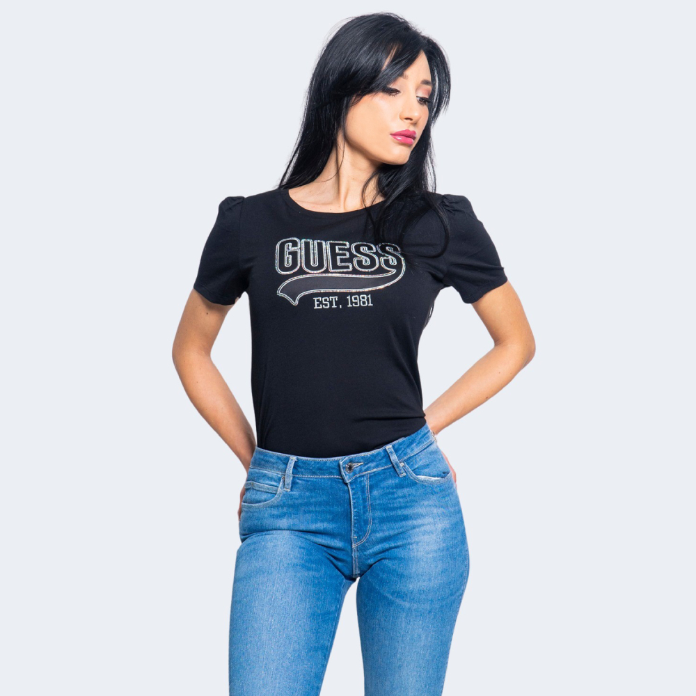 Guess dámské černé triko - XS (JBLK)