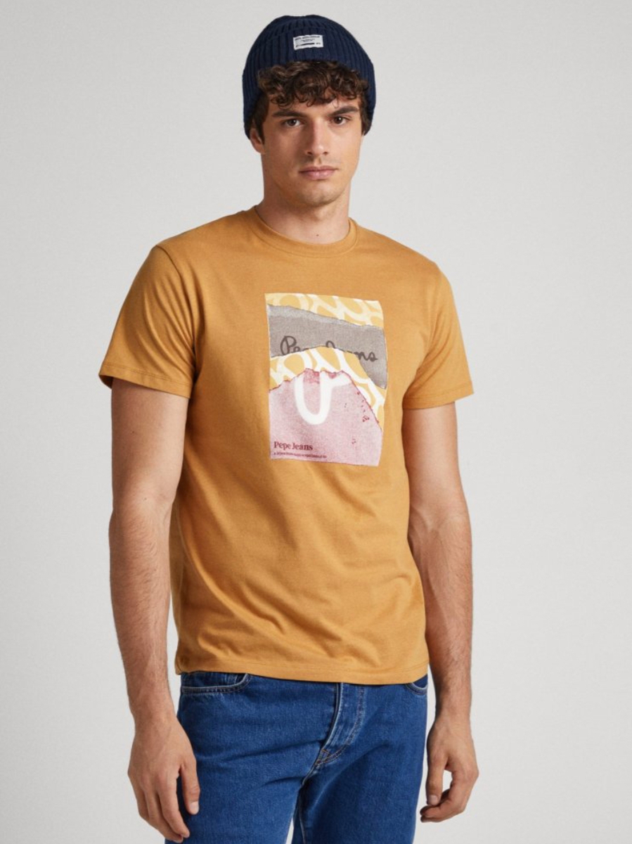 Levně Pepe Jeans pánské hořčicové tričko - XL (849)