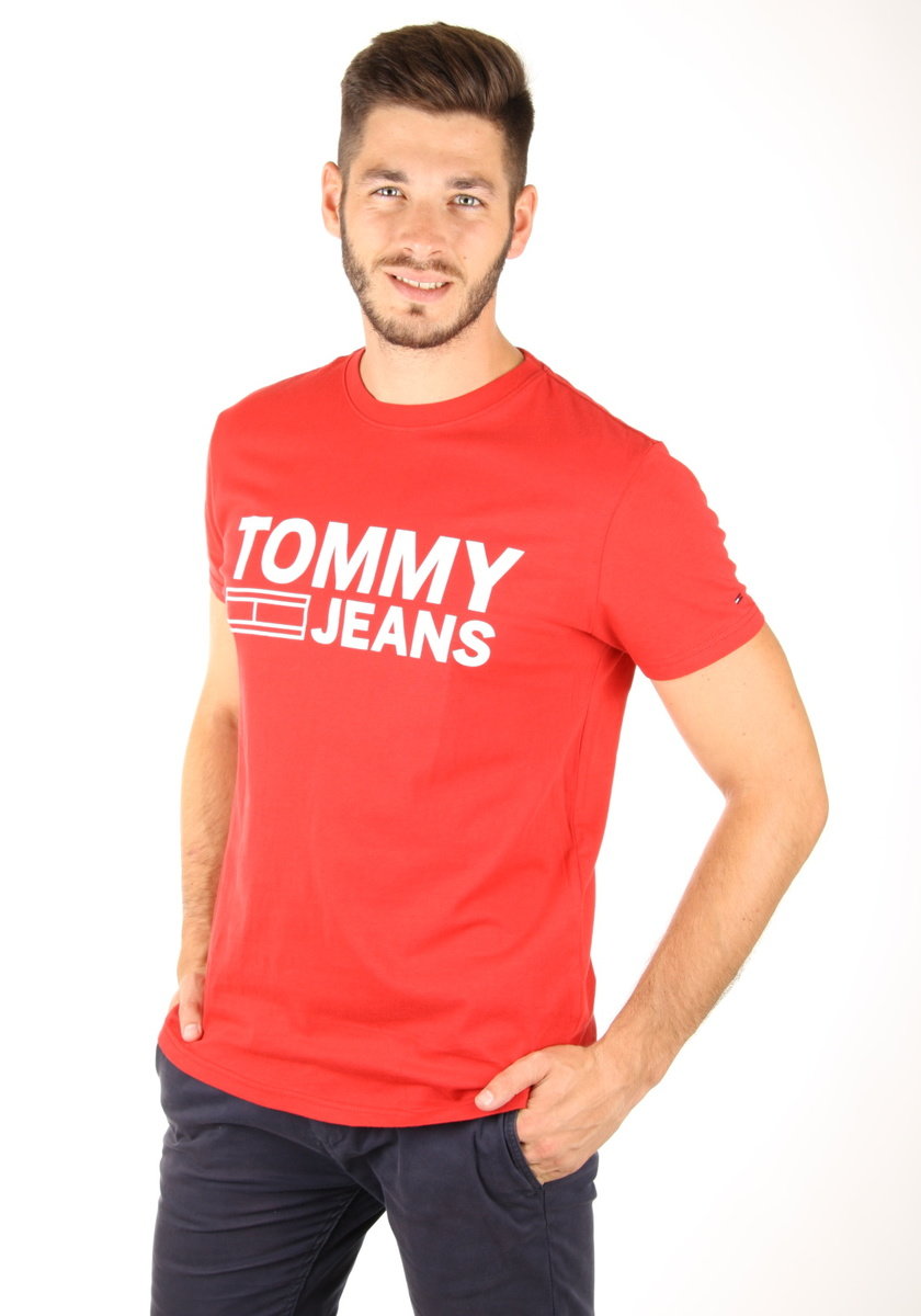 Tommy Hilfiger pánské červené tričko Essential - XL (602)