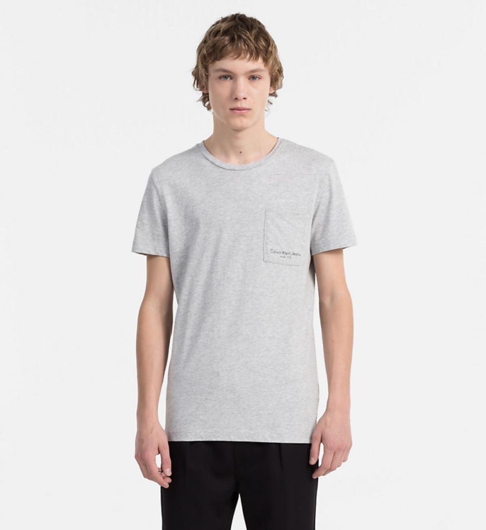 Calvin Klein pánské šedé tričko Talb - XXL (038)