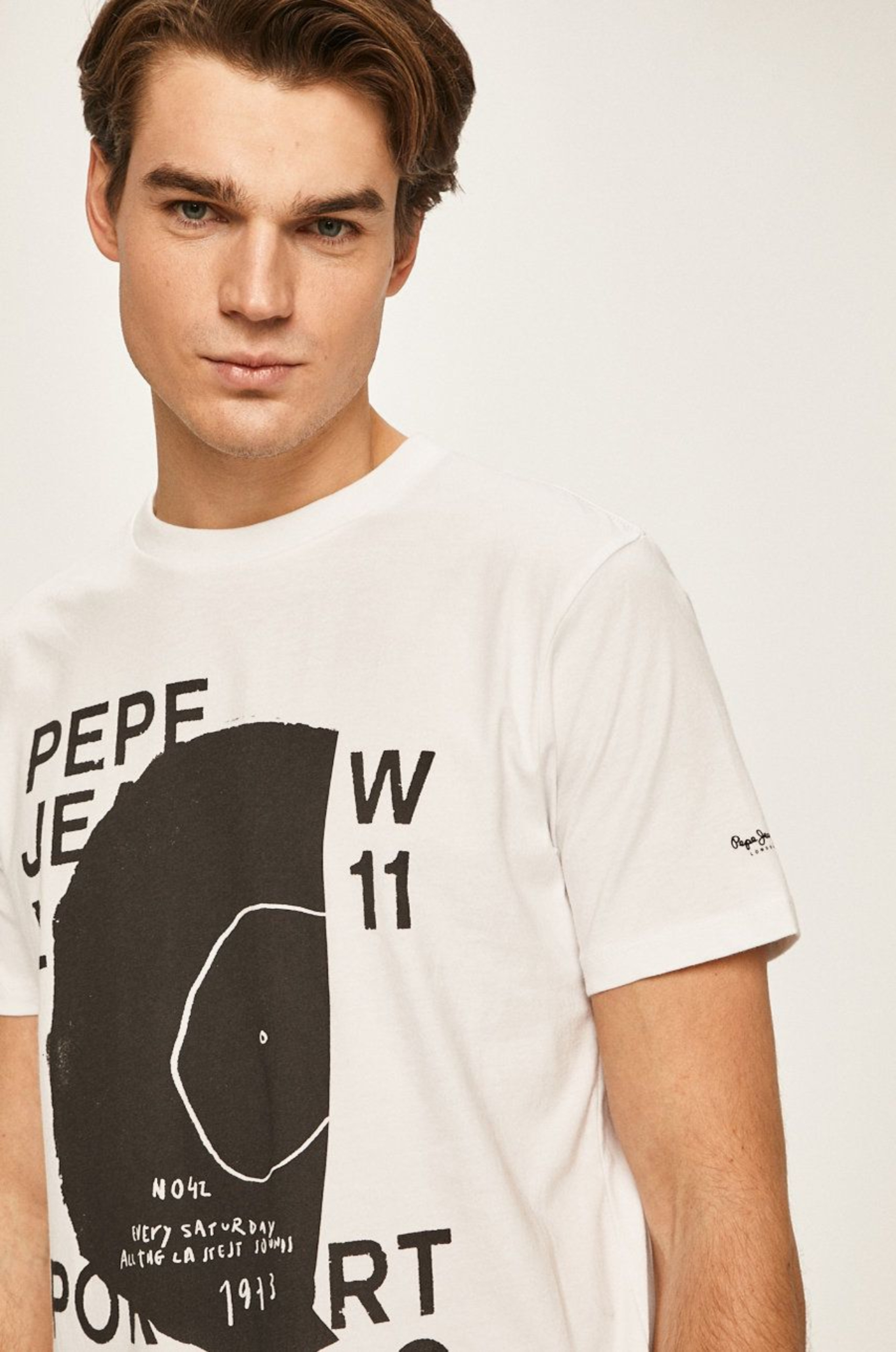 Pepe Jeans pánské bíločerné tričko Doreen - S (802)